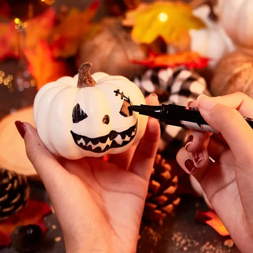 Vista 3 de ZORRITA 12 piezas de decoración de calabaza de otoño para el hogar, mini calabazas artificiales, pequeñas calabazas de cosecha para Halloween