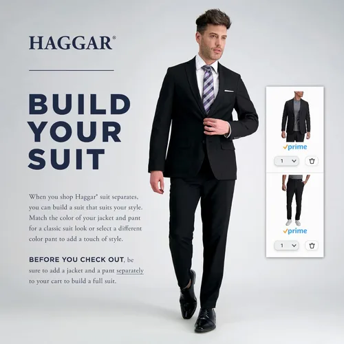 Vista 5 de J.M. Haggar Premium - Traje de ajuste clásico elástico, separados - Pantalones y chaquetas