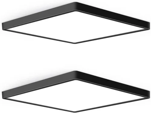 Vista 8 de Paquete de 2 luces LED de techo empotradas de 12 pulgadas y 24 W, luz de techo LED cuadrada de 5000 K, luz de techo LED plana de 3200 lm