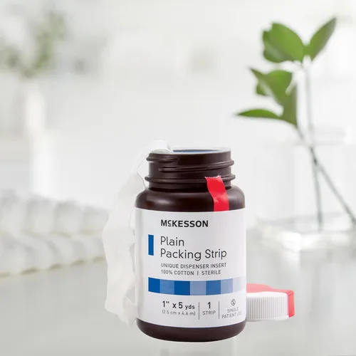Vista 3 de McKesson Tira de embalaje, estéril, lisa, 100% algodón, 1 in x 5 yardas, 1 unidad