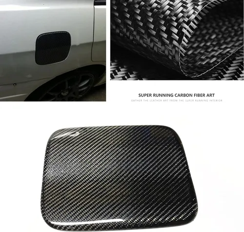 Vista 7 de Cubierta de puerta de gas combustible de fibra de carbono para Subaru Impreza WRX STi 2002-2007 Negro