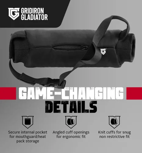 Vista 4 de Gridiron Gladiator Football Handwarmer Pouch for Adults - Tactical Hand Muff Warmer - Warming Pouch for Cold Weather