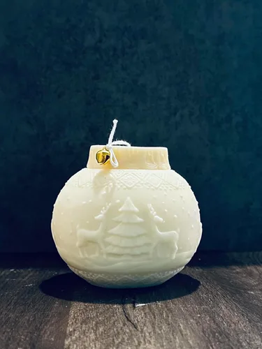Christmas Ornaments Candle Set of 3, Christmas Gift Ball Candle, Handmade Shaped Soy Candle, Aesthetic Christmas Decor, Christmas Candles for Gifts