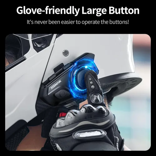 Vista 8 de Auriculares Bluetooth para Casco de Motocicleta, Sistema de Comunicación de Casco de 2KM de 10 Vías, Intercomunicador de Audio Multitarea