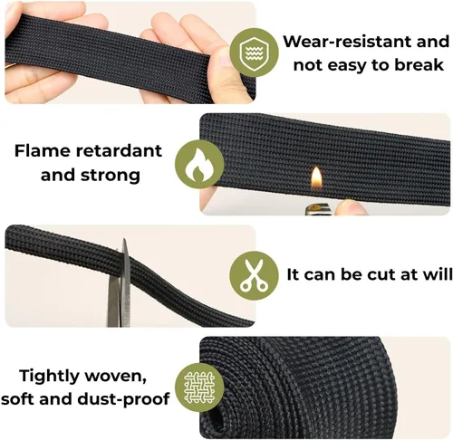 Vista 4 de 0.7" Nylon Braided Cable Sleeve for Hydraulic Cord Tig Welding Cable Cord Audio Video Cable Management, Wire Loom Cord Wrap Wire Sleeve Protector