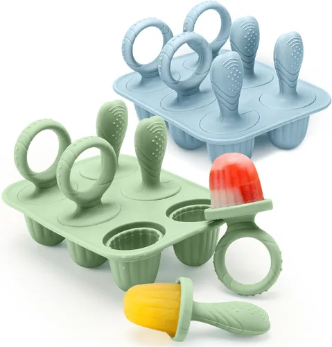 Vista 8 de Moldes de Silicona para Paletas de Niños Pequeños con Palitos, 2 Paquetes de Mini Moldes para Paletas para Bebés, Moldes de Paletas de Leche Materna