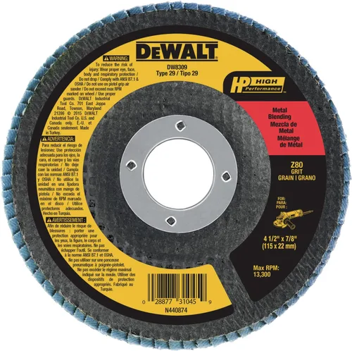 Vista 5 de DEWALT DW8311 Disco de solapa de zirconia de 4.5" x 5/8"-11, grano 36 para amoladora angular