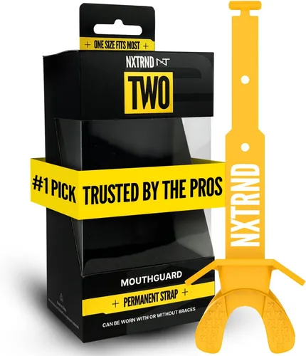 Vista 15 de Nxtrnd Two Pro Protector Bucal de Fútbol Americano, Correa Permanente, Se Ajusta a Adultos y Jóvenes (Negro)