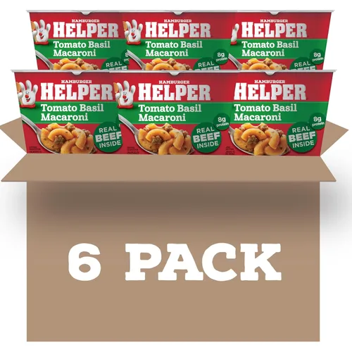 Vista 12 de Hamburger Helper Vaso para microondas de pasta de res (2 onzas – 6 unidades) sin sabores artificiales, listo en 4 minutos, comidas rápidas