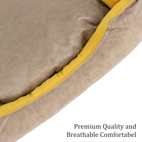 Vista 4 de SUSSEXHOME Pets - Cama lavable para perros pequeños, 19.3 x 14.2 x 7 pulgadas, duradera, impermeable, con lados, color marrón