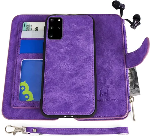 Vista 10 de MODOS LOGICOS Funda para Samsung Galaxy S20, [Cartera Desmontable] [2 en 1] [Almacenamiento de efectivo con cremallera]