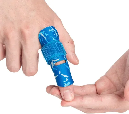 Vista 9 de Kuangmi Soporte de dedo protector, férula para el alivio del dolor para baloncesto voleibol béisbol, Negro, 1