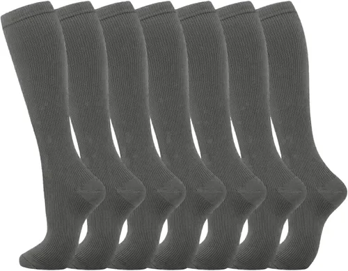 Compression Socks (7 Pairs) Knee High Compression Sock For Women & Men Stockings-Best Support For Nurses,Running,Athletic