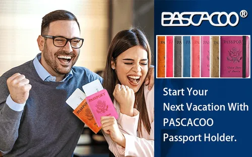 Vista 9 de Funda para pasaporte con bloqueo RFID de piel, organizador de documentos de viaje), 43237-2