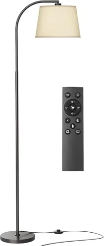 Vista 8 de Lámparas de pie para sala de estar, lámpara de pie de arco de 64" con 6000K y regulable sin escalones, pantalla giratoria 350°H/180°V y control Negro
