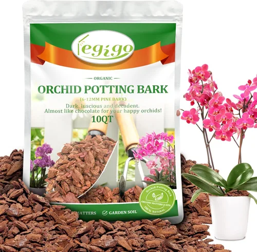 Vista 9 de Legigo Corteza Orgánica para Macetas de Orquídeas de 2 Cuartos de Galón - Mezcla Totalmente Natural de Corteza de Orquídea para Macetas, Astillas