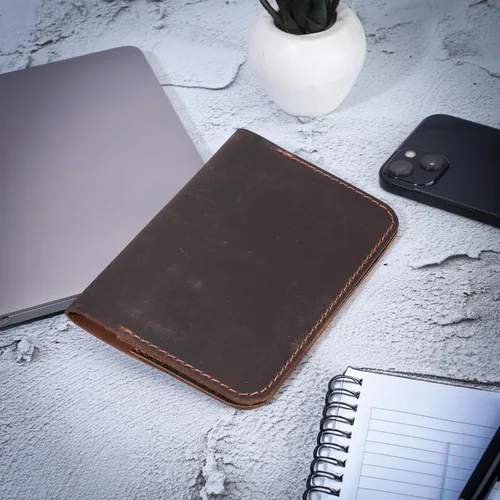 Vista 7 de Funda de cuero para notas de campo, funda para cuaderno para Cahier, funda tipo cartera, (3.5 x 5.5 pulgadas) con ranura para tarjetas/cuaderno