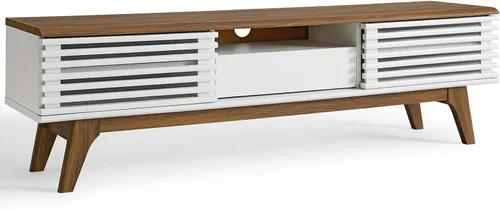 Vista 16 de Modway Render - Mueble moderno de mediados de siglo para mesa de bufé o TV de 63 pulgadas, en color roble