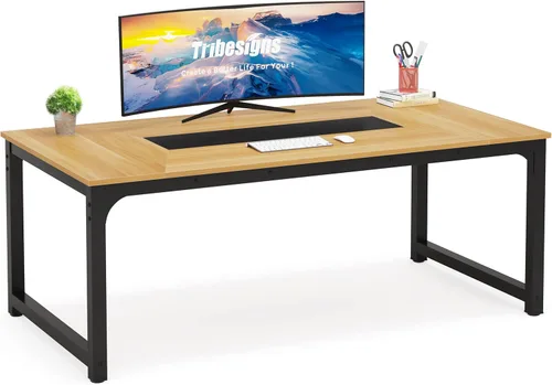 Vista 37 de Mesa para computadora Tribesigns moderna estilo sencillo para PC, portátil, estudio, moderna estación de trabajo para el oficina en casa