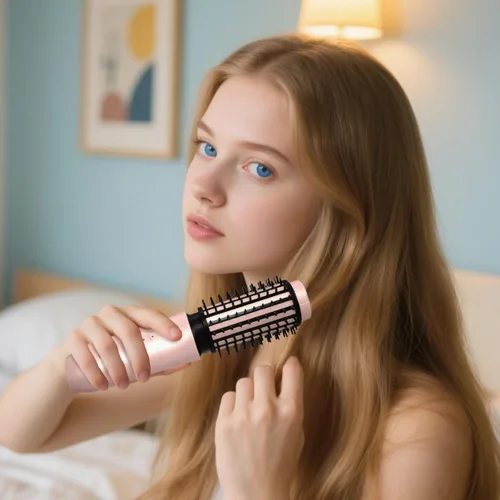 Vista 5 de 2 in 1 Cordless Hair Straightener and Curler, Portable Wireless Hair Brush with Adjustable Temperature and Ceramic Coating