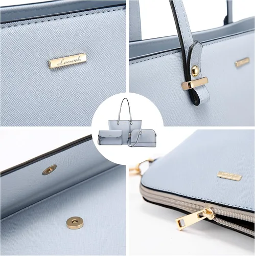 Vista 7 de LOVEVOOK Monederos y bolsos para mujer bolsas de mano de moda bolsa de hombro asa superior juego de 3 piezas