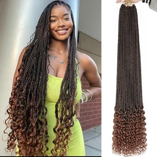 Vista 21 de Xtrend Paquete de 6 extensiones de cabello sintético de ganchillo de 10 pulgadas, sin nudos, sin nudos, 3 extensiones de cabello sintético bohemio