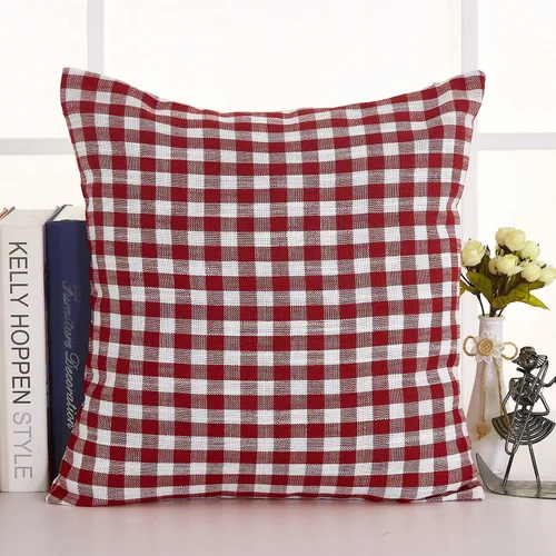 Vista 34 de Deconovo Almohada decorativa de lino sintético para el hogar, hecha a mano, a cuadros, para sofá, 18 x 18 pulgadas, gris oscuro y blanco