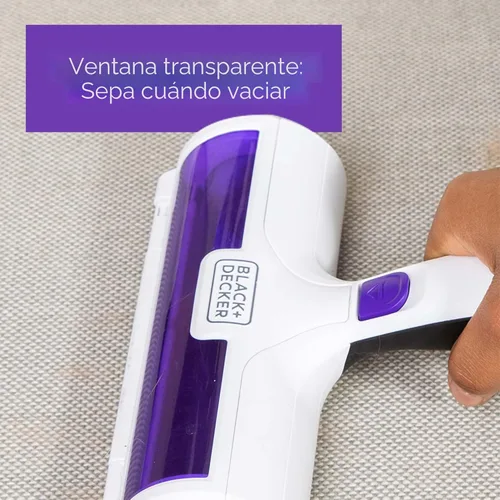 Vista 5 de BLACK+DECKER Removedor de Pelo de Mascotas, Rodillo, Elimina Fácilmente el Pelo de Perro y Gato (HMSCT0001)