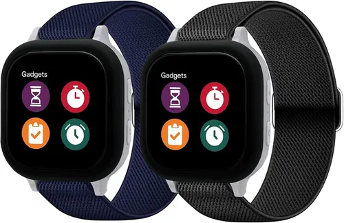 Paquete de 2 correas elásticas de nailon compatibles con Gizmo Watch 3 2 1/Gabb Watch 3 2 1/SyncUP/Cosmo JrTrack, correa elástica suave con hebilla