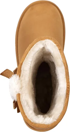 Vista 6 de KRABOR Womens Suede Snow Boots Mid-Calf Winter Shoes with Side Bows