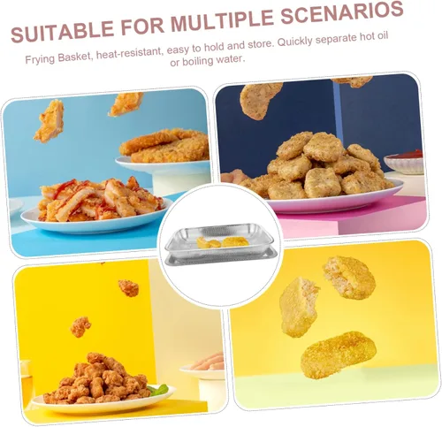 Vista 8 de 1 juego de cestas colador de alimentos contenedores airfryer bandeja para freír con cesta cesta de freidora cesta de freír profunda cesta de freír