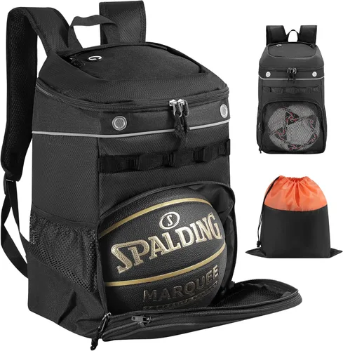 TRAILKICKER Basketball Bag Backpack with Ball Holder Multi-Sport Backpack for Soccer Volleyball Football Baseball Helmet