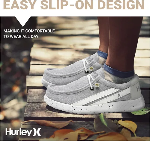 Vista 4 de Hurley Melky - Zapatos de lona para niños y niñas, mocasines con cordones