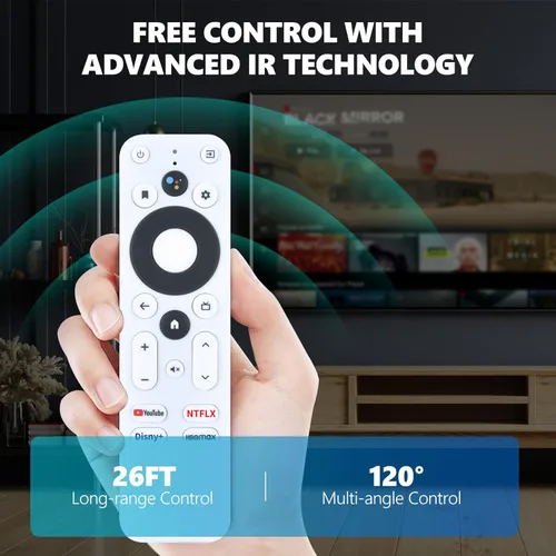 Vista 4 de Nueva voz de repuesto para control remoto Onn TV, compatible con Onn Google 4K Streaming Box, para Android TV 4K UHD Stick 100026240 (no para 4k Pro)