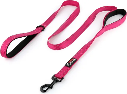 Vista 14 de Correa de perro de 6 pies con asa acolchada de tráfico, resistente, doble asa para un mayor control de capacitación en seguridad, perfecto para Negro