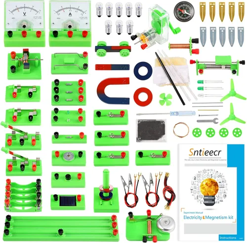 Sntieecr Kit de magnetismo científico para niños, kit de circuito eléctrico para niños, kit de placa de circuito de descubrimiento de experimentos