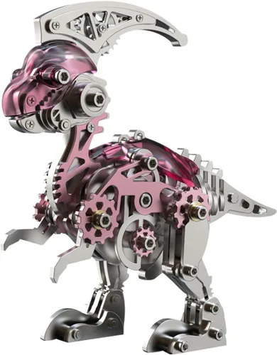 Vista 28 de Kits de modelo de metal 3D, rompecabezas de metal 3D de lobo mecánico, serie de animales de acero DIY, rompecabezas simples 3D, decoración
