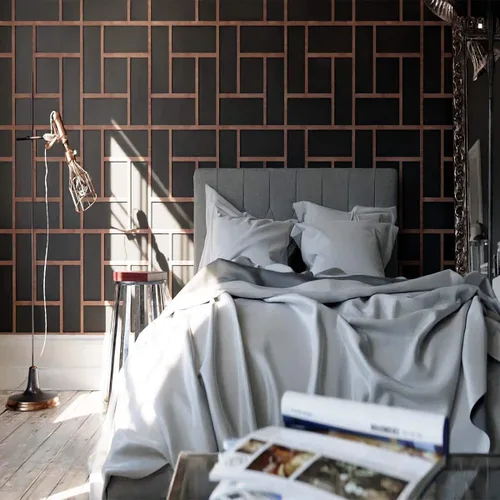 Vista 8 de 7 1/2"W X 11 3/8"H Pequeños Hastings Decorativos Paneles De Pared De Madera De Calado, Roble Rojo