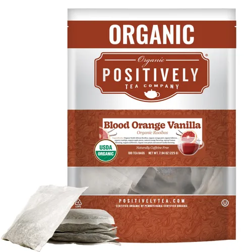 Vista 87 de Organic Positively Tea Company, Té Rooibos de vainilla y naranja sanguina, hoja suelta, 4 onzas