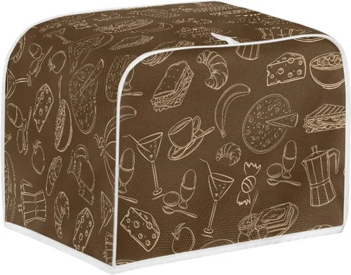 Vista 40 de Coldinair Cubierta para tostadora de dos rebanadas con estampado de aguacate, cubierta de electrodomésticos pequeños con diseño de frutas