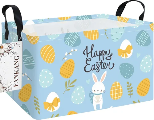 Vista 16 de FANKANG - Cestos de almacenamiento, cesta de lavandería plegable de lona para cuarto infantil con revestimiento impermeable de PE, grandes cestas