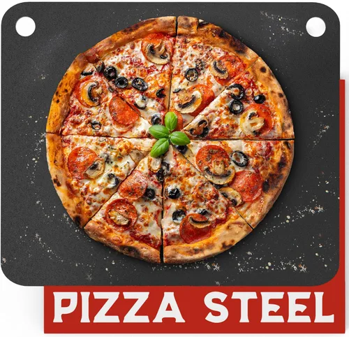Primica Pizza Steel XL para horno y parrilla, 16 x 13.4 pulgadas, el mejor cambiador de juego de corteza, perfecto para pizza horneada al horno con