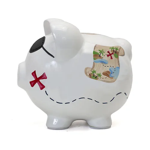 Vista 5 de Child to Cherish Cerdito de cerámica, diseño para niños, Pirate
