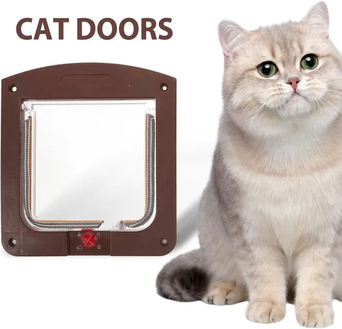 Vista 7 de Heavy Duty Locking Cat Door for Interior Doors Two-Way Pet Access Flap with Safety Lock Abs Construction for Cats and Small Dogs Easy Installation