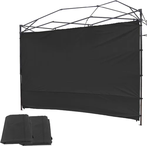 Vista 9 de Toldo Parasol Pared Lateral para Gazebos Carpa Impermeable para 10x10ft Pop up Pierna Recta Exterior 1 Pieza Nuevo Solo Negro