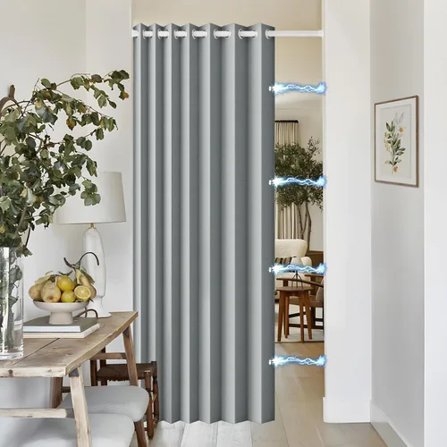 Vista 42 de Cortinas Verticales de Privacidad, Cortina Vertical de Pliegues Fruncidos con Memoria Entrenada Adecuada para Cobertura Abierta de 78 Pulgadas