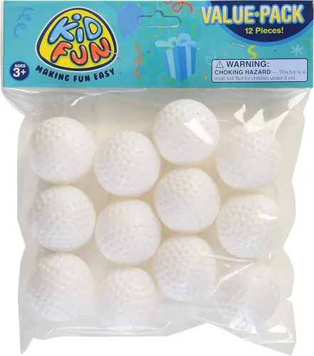 Vista 2 de Pelotas de golf de plástico de calidad, paquete de 12