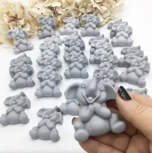 Vista 3 de 12 Elephant Soap Favors - Elephant Baby Shower Favors & Decorations Girl/Boy/Neutral (Blue & Gray Mixed)