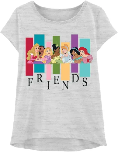 Vista 4 de Disney Juego de camiseta de princesa mágica para niños, Cenicienta, Ariel, Belle, paquete de 3