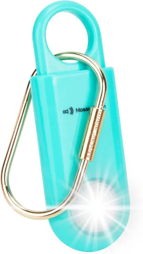 Alarma de seguridad personal de 130 dB con luz estroboscópica. Alertas de emergencia SOS de sonido fuerte con mosquetón. Sirena de llavero de